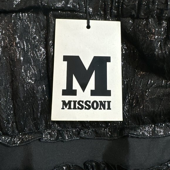M Missoni Black Silk Blend Metallic Mini Dress Size US 8 NWT Glam Fairy - Picture 10 of 13